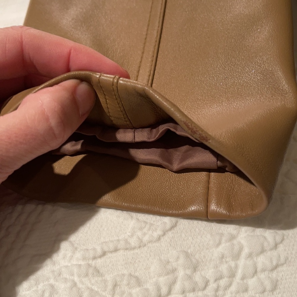 Talbots Camel Leather Buttoned Jacket - image 8